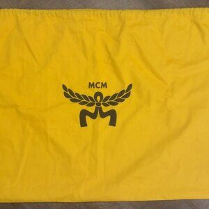 MCM Vibrant Yellow Logo Dust Bag Black Drawstring